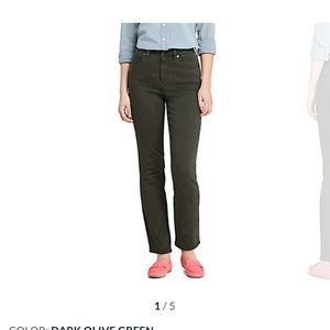 Lands End mid rise curvy straight jeans